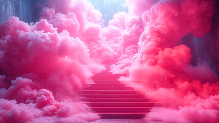 Product sky platform pink podium stage background