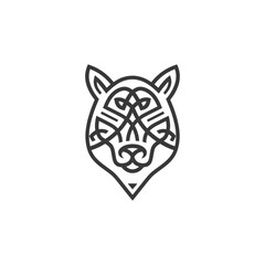 Fototapeta premium Celtic Knotwork Wolf Head Design