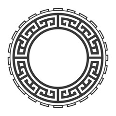 Circular Frame with Greek Key Pattern