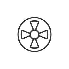 Obraz premium Circular outline with four triangular blades inside