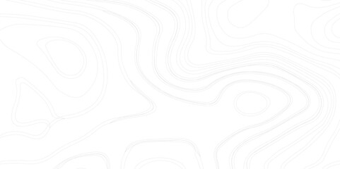The concept of a conditional geography scheme and the terrain path. Ultra wide, Black on white contours vector topography stylized height of the lines.