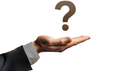 Hand Holding Question Mark, FAQ Symbol, Isolated Transparent PNG, Graphic Reource