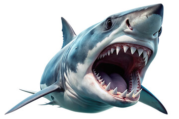 Naklejka premium shark, fish, animal, dangerous, predator, teeth, transparent, underwater, aggressive, cutout, isolated