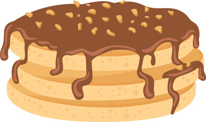 Peanut butter pancakes cartoon icon. Morning food