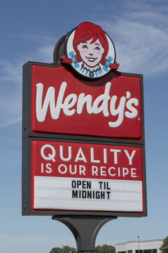 Wendy's fast food restaurant. Wendys is famous for its Frosty Dairy Dessert and square hamburgers.