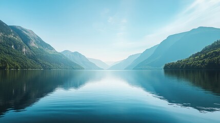 Naklejka premium Serene Mountain Lake