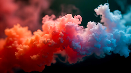 Abstract Colorful smoke background with smooth lines in mix colors, Dark background