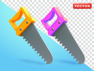 Saw wood cutter, 3d vector. Suitable for industrial and design elements