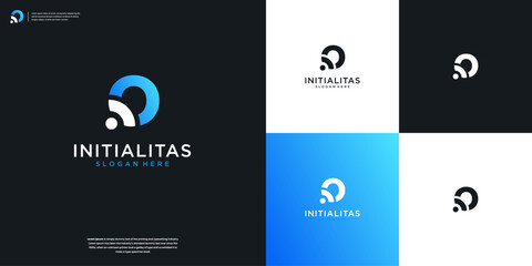 Abstract human and letters O combination logo design template