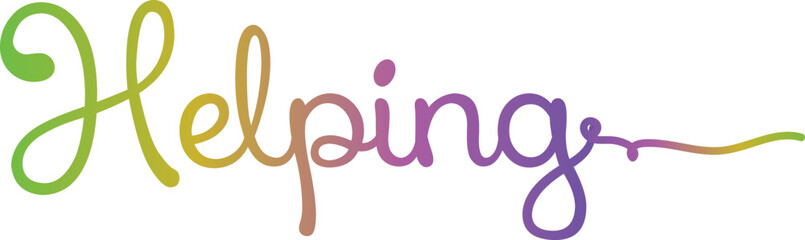 The word Helping, Helping gradient text, helping vector