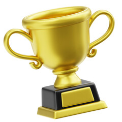 First place gold trophy cup 3d icon