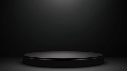 Black Spotlight Stage: A sleek, minimalist black podium stands in the spotlight, ready for your product or presentation.