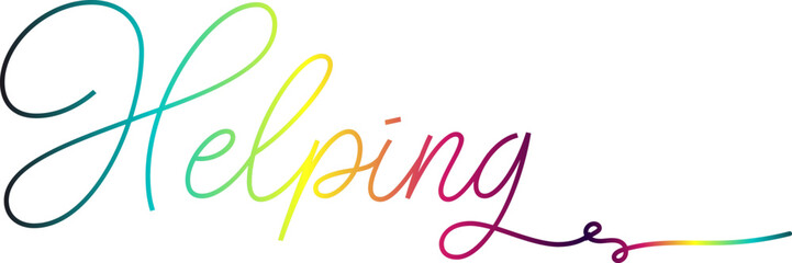 The word Helping, Helping gradient text, helping vector