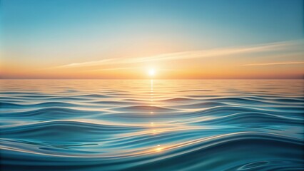 Obraz premium Sleek, minimalist illustration of gentle waves and simple water lines creating a soothing and calming visual effect against a soft, serene background.