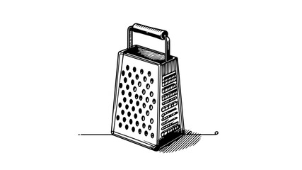 Cheese Grater single line drawing vector