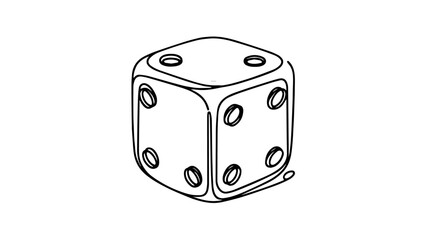 dice single line drawing vector