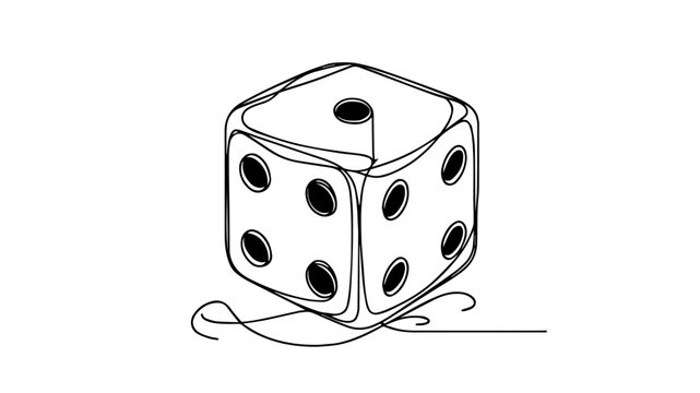 recommend clip art: dice one line art vector