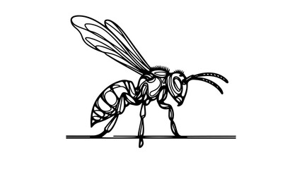 one line art of a hornet 