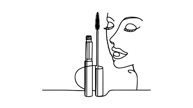 mascara and face line art clip art preview