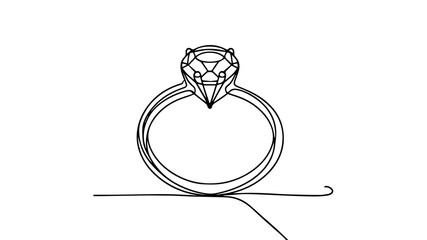 wedding ring line art drawing 