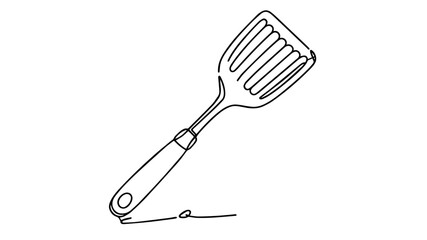 Spatula one line illustration