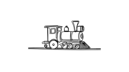 Toy Train one line illustration