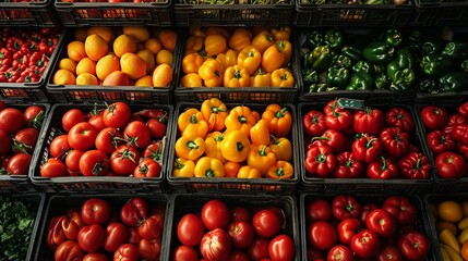 Aisles of Food Products in Supermarket