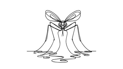Water Strider line art illustration