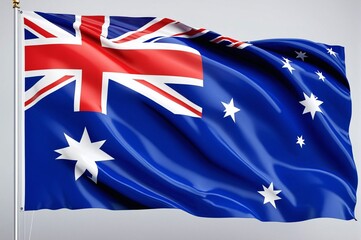 A blue and white flag with a red cross and a star in the middle