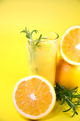 Cool orange drink. Citrus. 
Alcoholic and non-alcoholic cocktails.