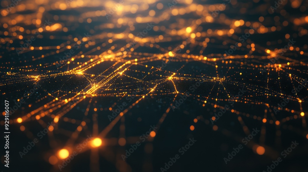 Aufkleber a computer generated image of a cityscape with a lot of lights