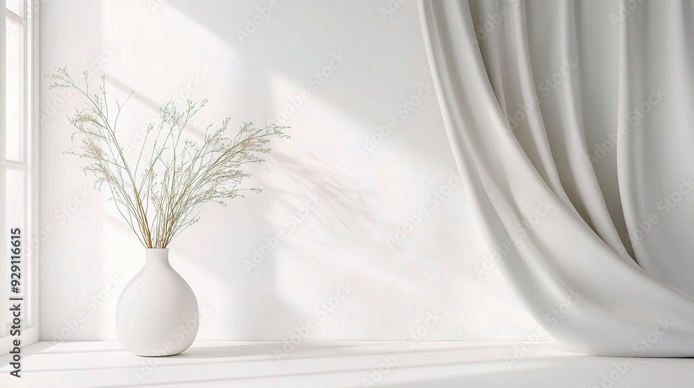 Poster white background with smooth textures and clean lines, perfect for a minimalist and versatile look, 
