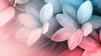 Fototapeta premium flower background with blooming petals in soft colors, evoking a sense of tranquility and beauty, copy space