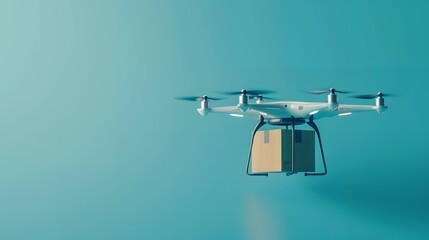 Drone Delivery service Efficient Shipping, Aerial Technology Evolution, picture with copy space.