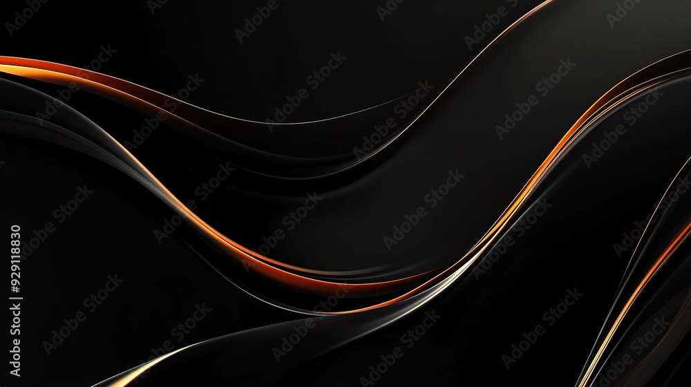 Poster black background with sharp contrasts and sleek lines