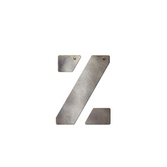 Obraz premium Metal industrial Latin letter Z isolated