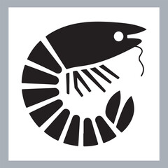 Black Shrimp Vector Silhouette , set of shrimp illustration. hand drawn black and white shrimp line art illustration, Shrimp icon vector art silhouette