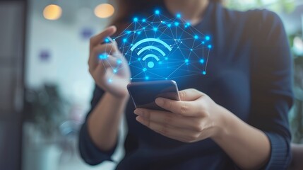 Smart wireless wifi connection technology, network communication concept.