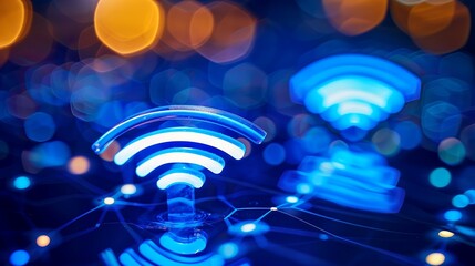 Obraz premium Smart wireless wifi connection technology, network communication concept.