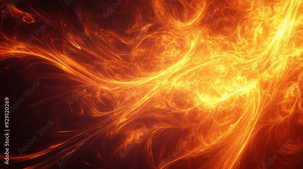 Poster fiery background with dynamic flames and intense colors, creating a sense of energy and heat