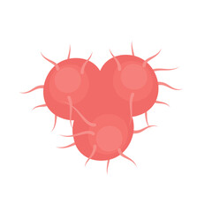 Vector isolated illustration of gonorrhea pathogen under a microscope. Gonorrhea bacteria. Сausative agent of gonorrhea.