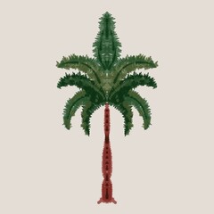 Embroidery tropical Palm element