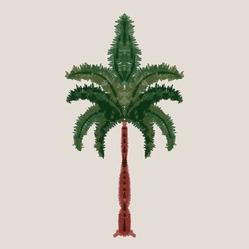 Embroidery tropical Palm element
