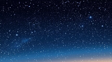 A clear night sky filled with twinkling stars against a deep blue backdrop.