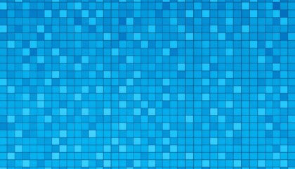 Seamless blue pixel mosaic with varying tones arranged in a precise grid The depth and clean layout give a sophisticated futuristic feel