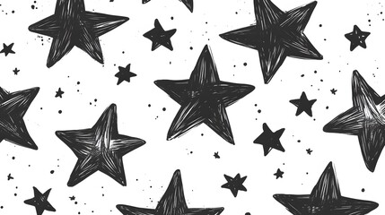 Obraz premium Black Stars on White Background, Abstract Image, Texture, Pattern, Wallpaper, Cover and Screen of Smartphone, Cell Phone, Computer, Laptop, 9:16 and 16:9 Format