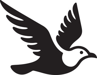 Seagull icon silhouette vector art illustration