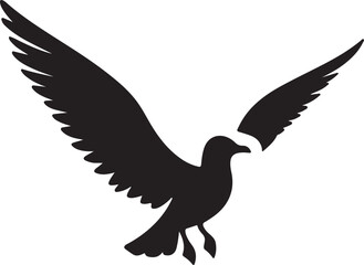 Obraz premium Seagull icon silhouette vector art illustration