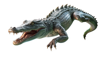 Naklejka premium aggression, alligator, crocodile, cutout, transparent, backgrounds, hunter, animal, aquatic, tooth, isolate