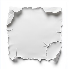 Naklejka premium Crumpled torn paper square with rough edges on a white background